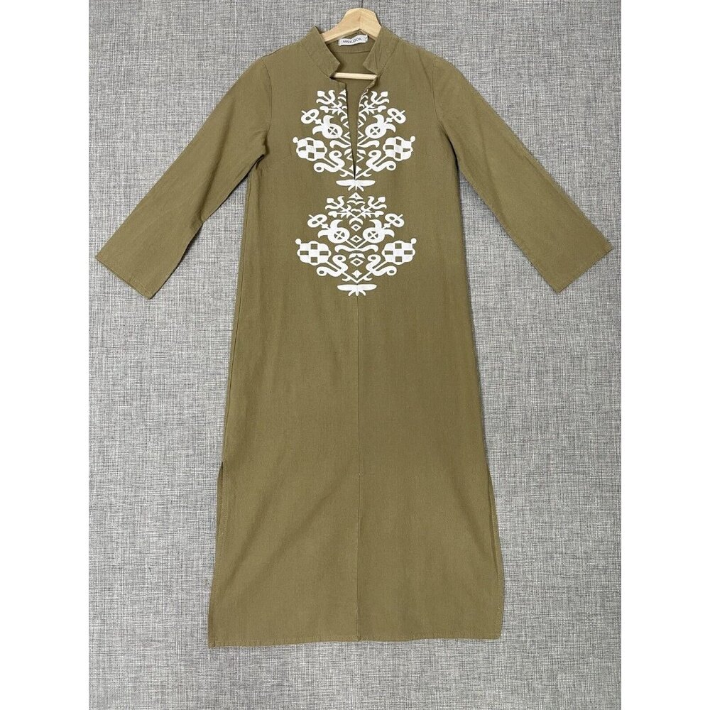 MISLOOK Dress Womens Small Olive White